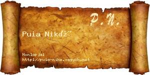 Puia Niké névjegykártya